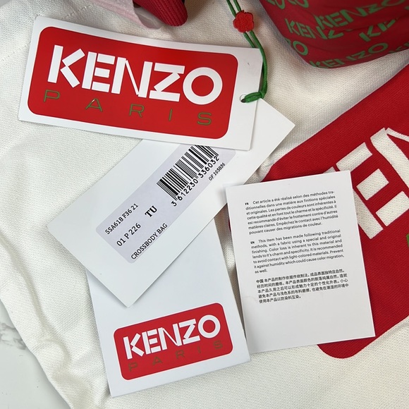 KENZO Logo Print Crossbody Red - Picture 14 of 16